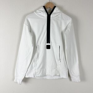 CP Company Hoodie Sweatshirt Mens Small White Half Zip Casual Hipster Sporty